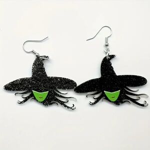 Elphaba Wicked Witch Hat Earrings - NEW